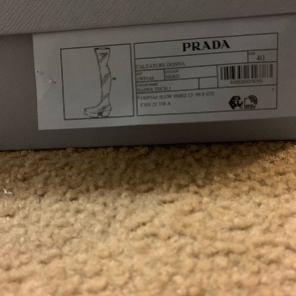 Black Prada over the knee leather boots. - Picture 1 of 4